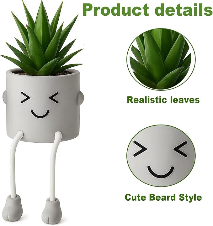 Cute Artificial Fake Plants Mini Succulents in Pots - Image 3