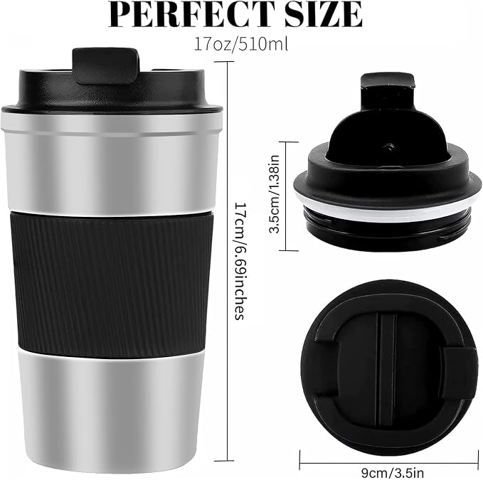 YINBAOGE Insulated Travel Coffee Mug, Spill & Leak Proof, Portable To Go - Image 3
