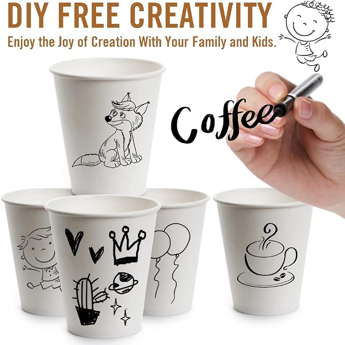 Ginkgo 100-Pack 8 oz Thickened Disposable Coffee Cups - Image 5