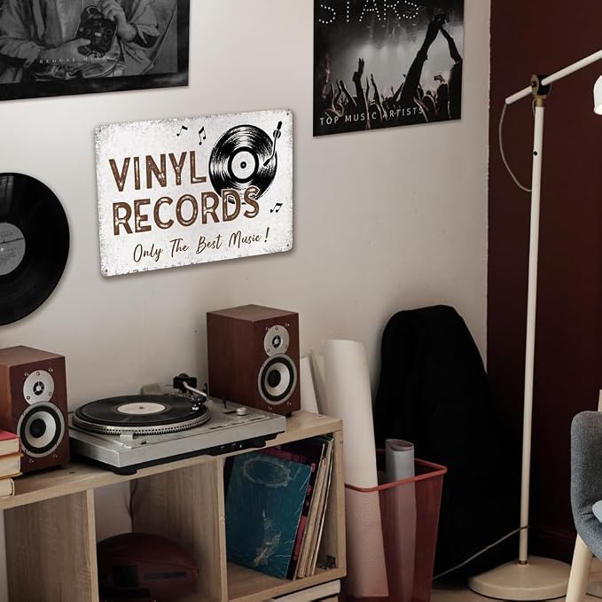Music Decor Vinyl Records Only The Best Music Metal Signs - Image 5