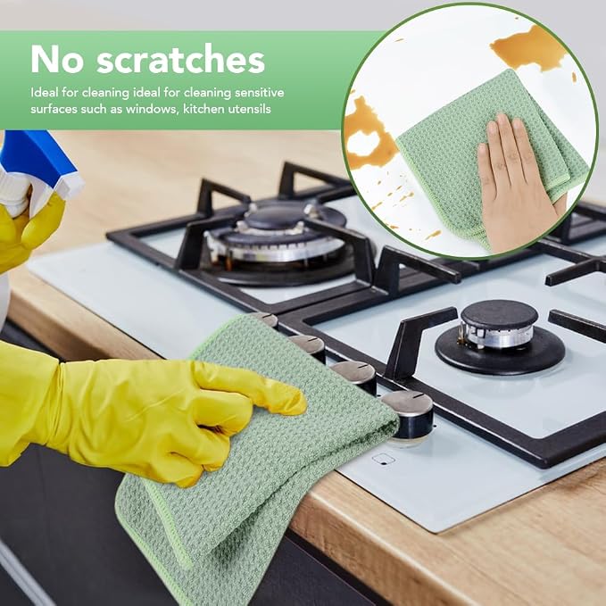 KinHwa Reusable Microfiber Cleaning Cloth, Lint Free Quick Dry Absorbent Dish - Image 6