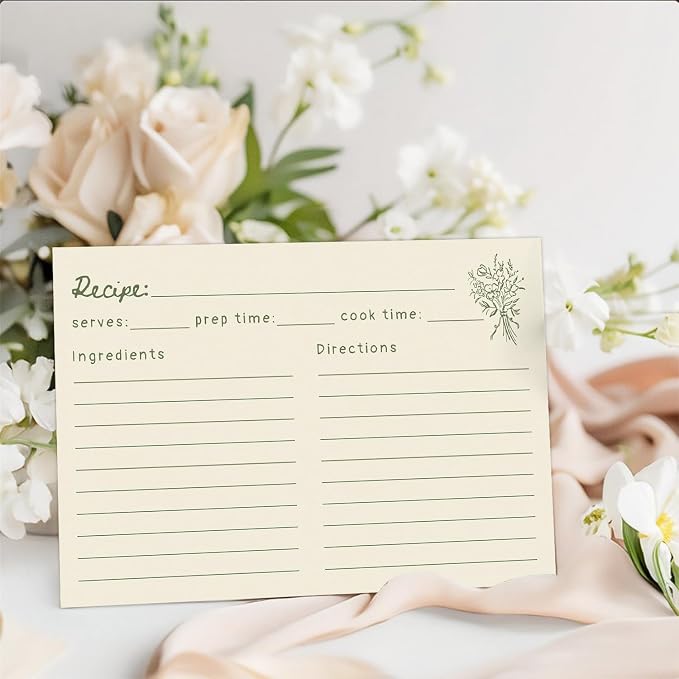 JOETMAE 50PCS Minimalist Retro Flower 4×6 Recipe Cards - Image 3