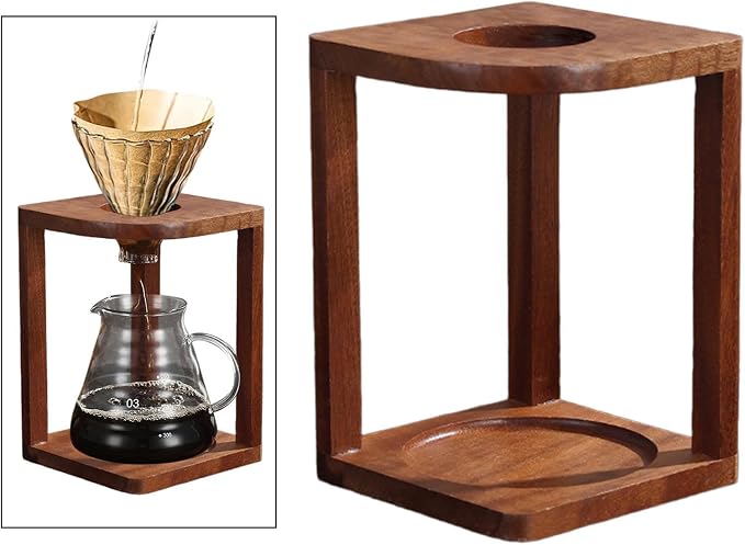 Wooden Coffee Filter Cup Stand Dripper Rack Stable Pour Over Coffee Brewer - Image 2