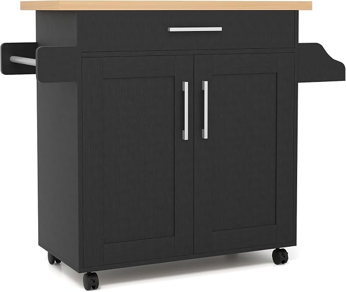 LOKO Kitchen Island Cart with Wheels, Rolling Kitchen Storage Cabinet with by LOKO