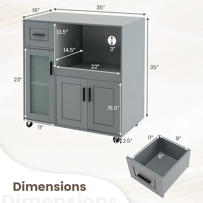 Giantex Kitchen Island Cart - Image 8