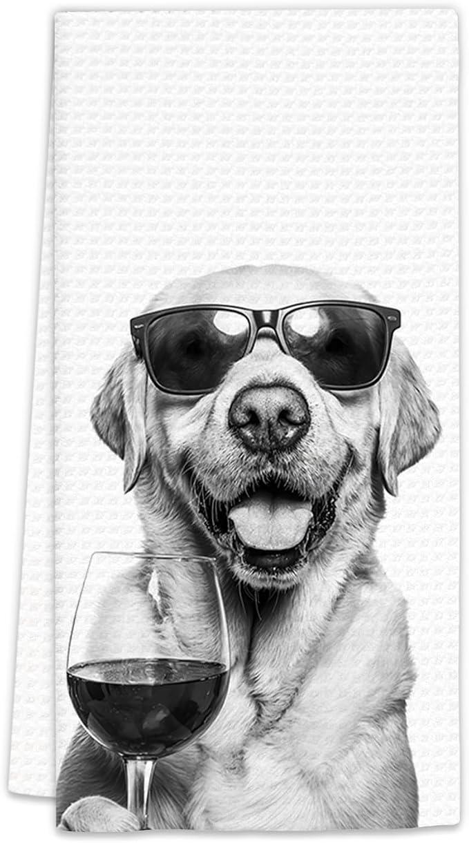 Labrador Retriever Gifts Wine Kitchen Towels, Gifts by FIicy