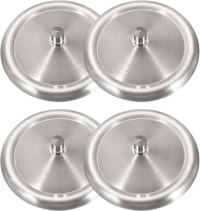 uxcell 4Pcs Stainless Steel Mug Cover, 3.7" Universal Cup Lid Dust Prevention by uxcell