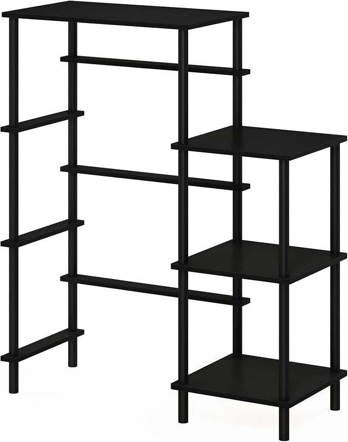 Furinno Turn-N-Tube Toolless Kitchen Storage Shelf Tall, Americano/Black - Image 7