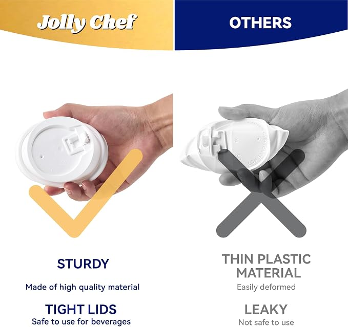 JOLLY CHEF 100 Pack 10 oz Disposable Coffee Cups, Hot Paper Coffee Cups - Image 3