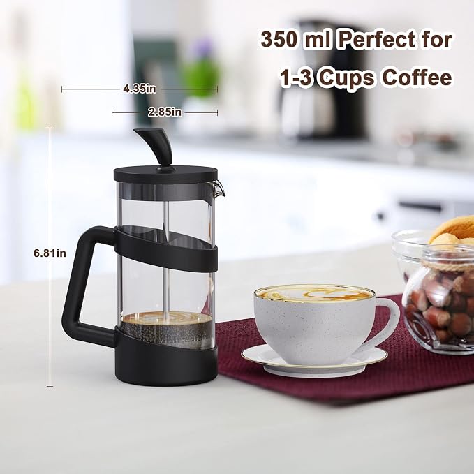 RAINBEAN Mini French Press Coffee Maker, 12 oz, Camping Coffee Press Pot - Image 4