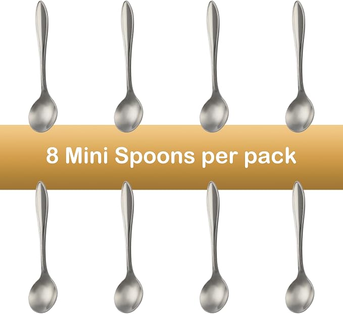 8 Pack 3.7” Tiny Small Spoons Mini Metal Powder Scoop - Image 6