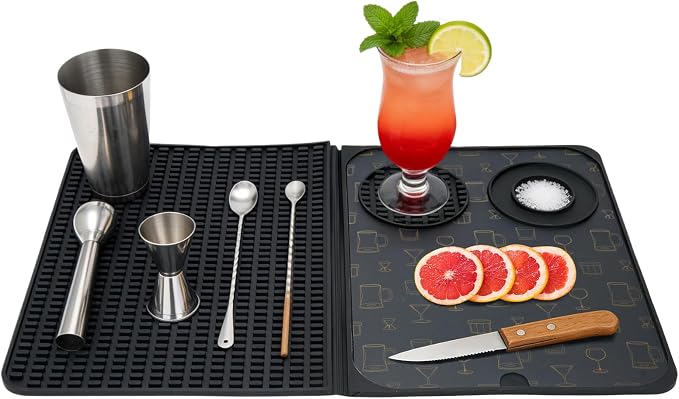 Bar Mat for Countertop 18.11" X 11.89" 1 Pack Multifunctional Silicone Bar Mat by wowang