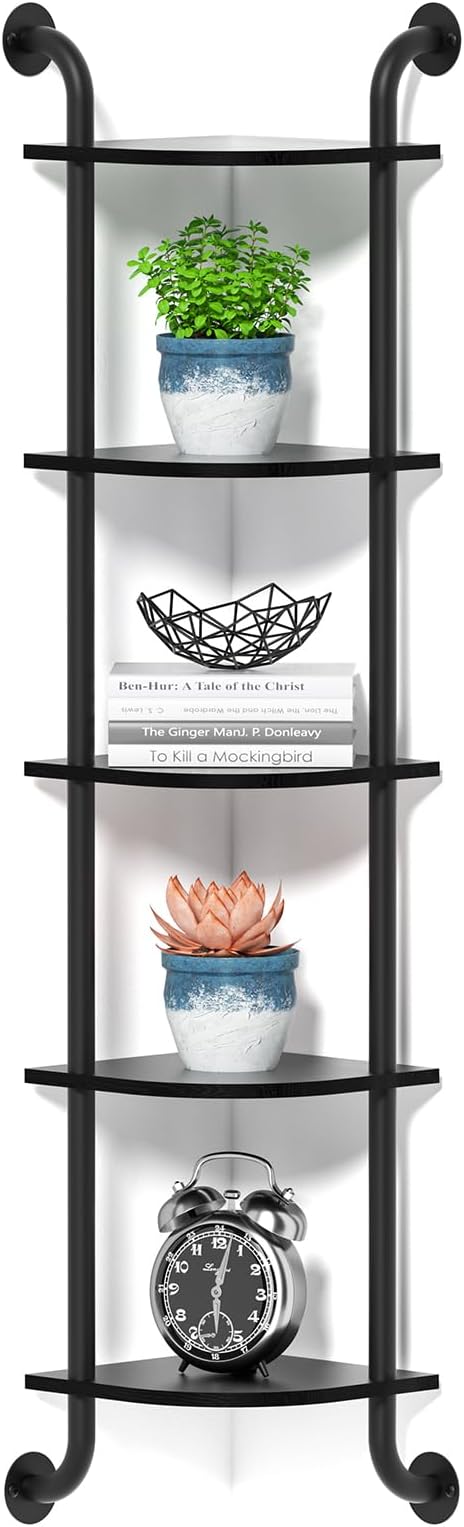 Tinpin Corner Shelf 5-Tier, Wall Shelves by Tinpin