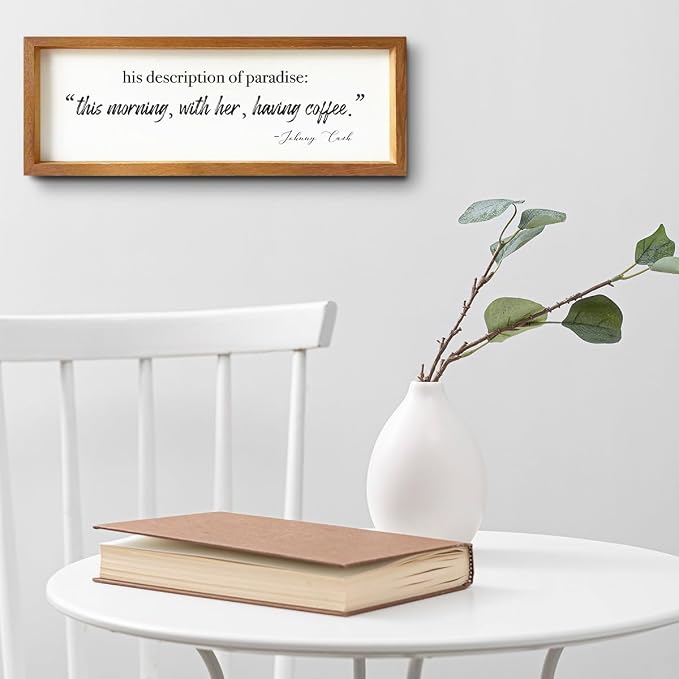 Coffee Bar Sign Rustic Wood Framed, Farmhouse Kitchen Wall Decor - Image 5