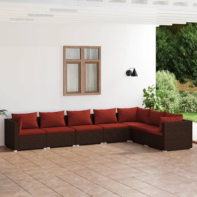 7-Piece Garden Lounge Set, Modular Conversation Furniture - Image 2
