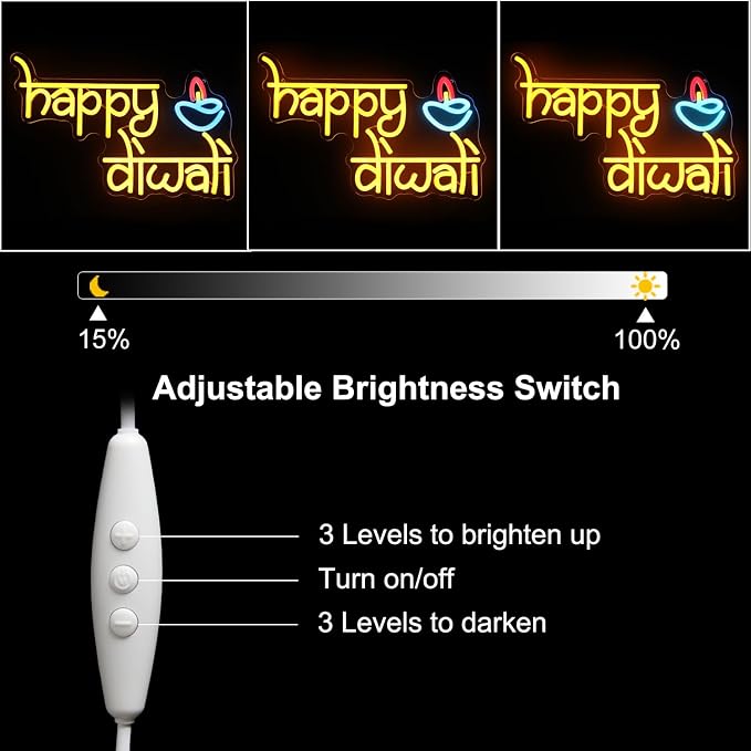 Happy Diwali Neon Sign Festival of Light Decorations - Image 6