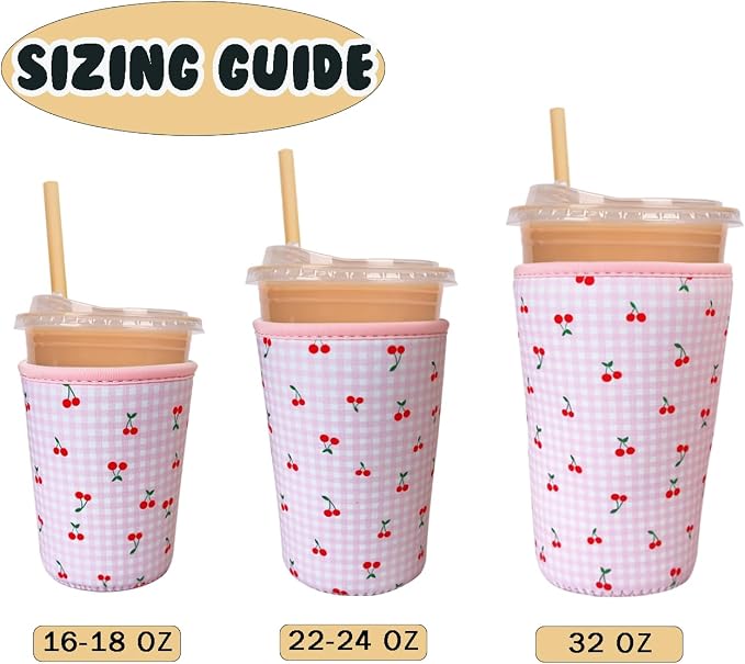 Reusable Insulated Neoprene Iced Coffee Cup Sleeve, Durable Drink Sleeve - Image 5