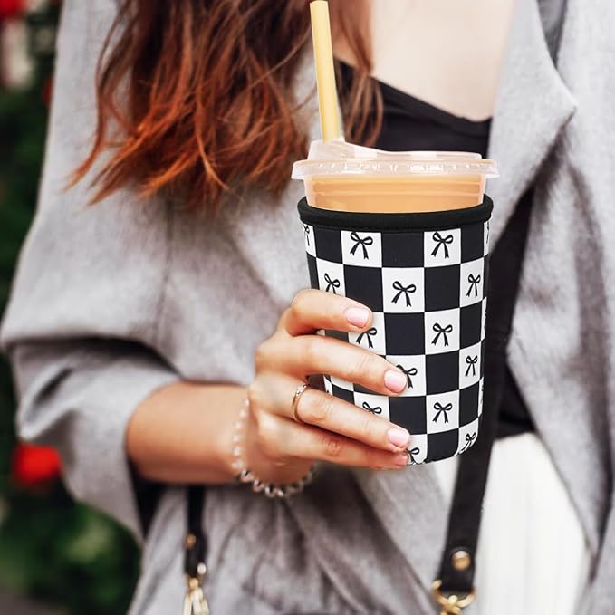 Reusable Insulated Neoprene Iced Coffee Cup Sleeve, Durable Drink Sleeve - Image 2