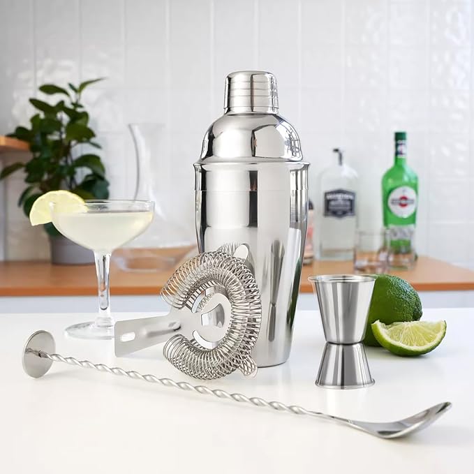 ZPUFAW 6-Piece Cocktail Shaker Set 24oz Shaker Strainer Muddler Jigger Mixing - Image 4