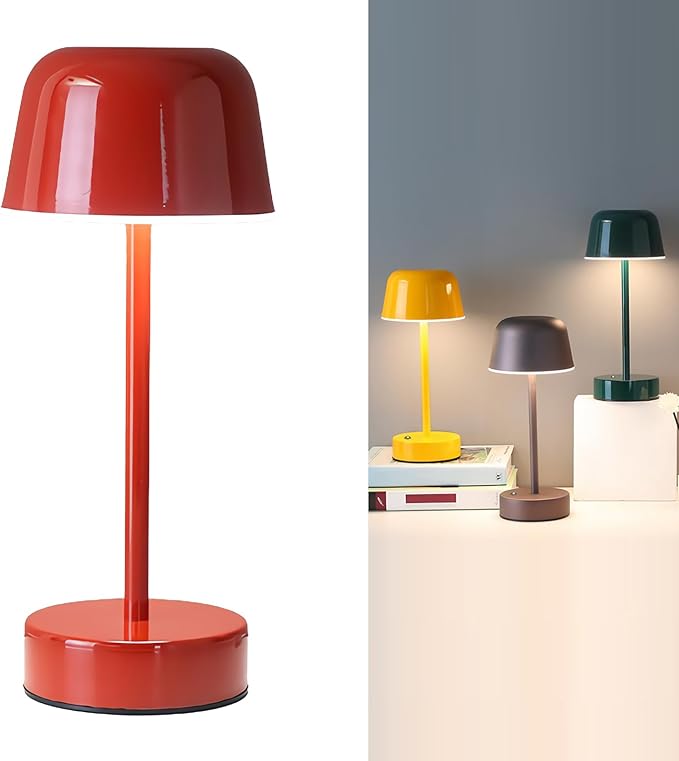 Rechargeable Cordless Mushroom Small Table Lamp by Unknown