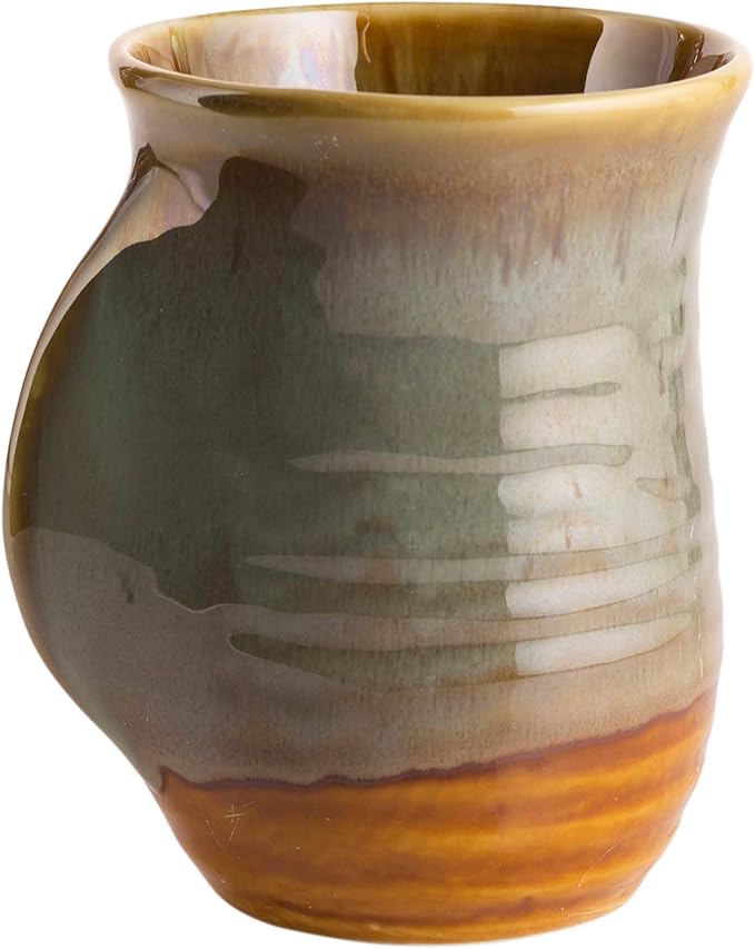 Hand Warmer Mug, Ceramic Pottery and Hand Painted & Colored - Image 2