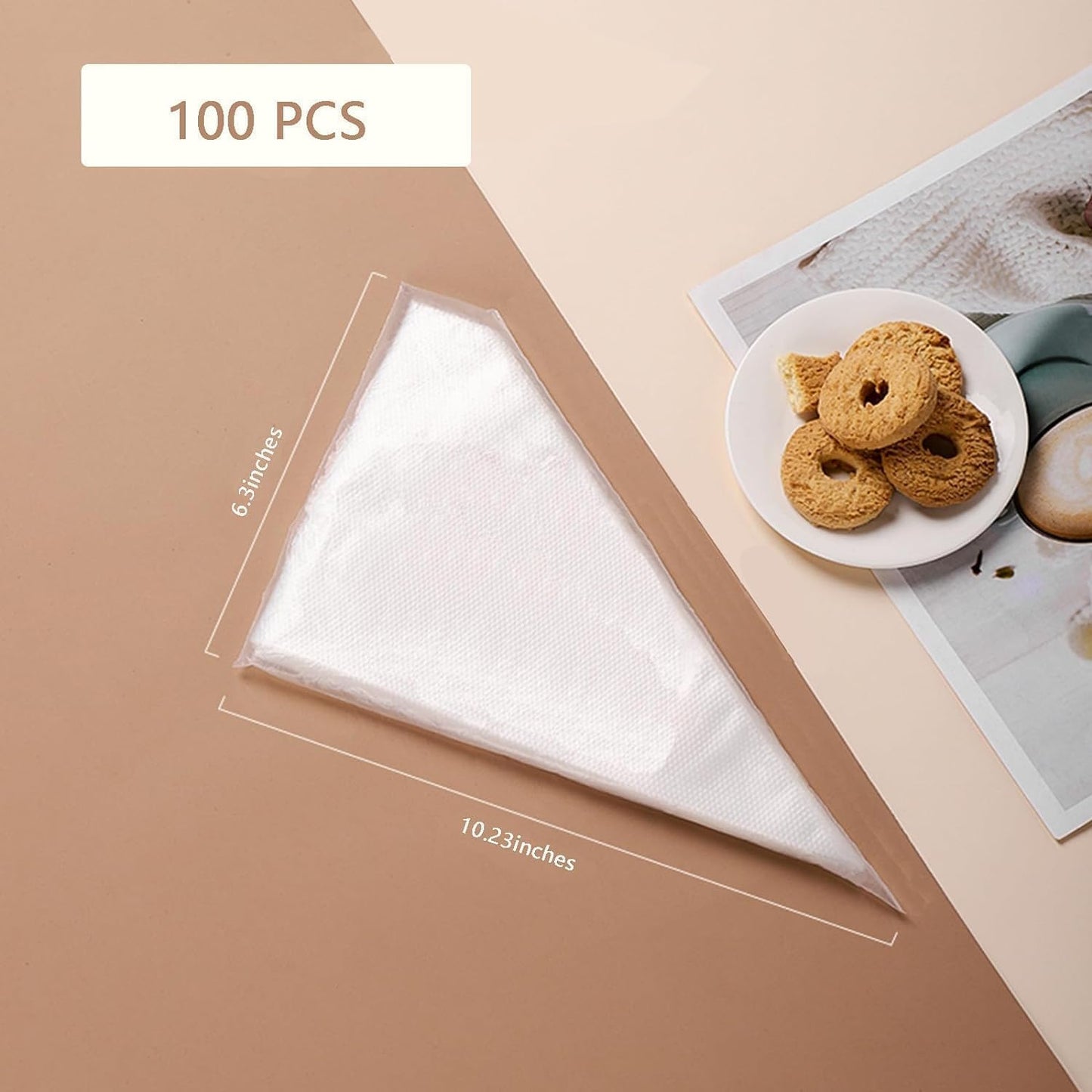Disposable Piping Bags, Extra Durable Piping Bags, 100 Anti Burst Pastry Icing Bags -for Cream Frosting, Cake & Dessert - 12 inch - Thickening