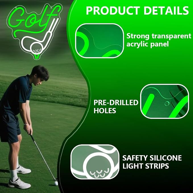 Golf Neon Sign, Sport Dimmable LED Light Signs - Image 5