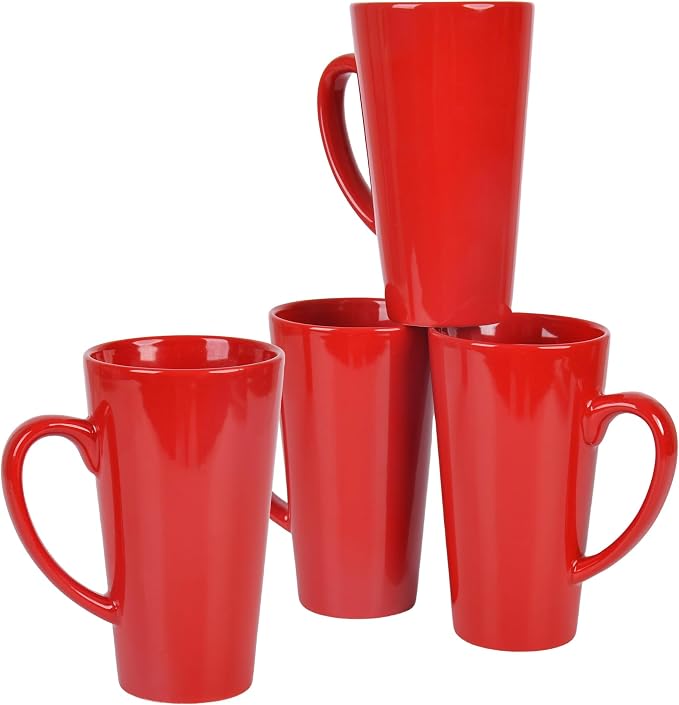 BYCNZB 16oz black Funnel Ceramic Tall Coffee Mugs by BYCNZB
