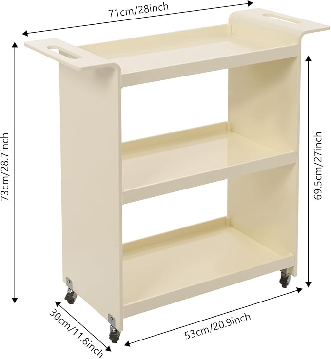 Acrylic Rolling Serving Cart, 3 Tier Clear Bar Cart, Acrylic Serving Storage - Image 6