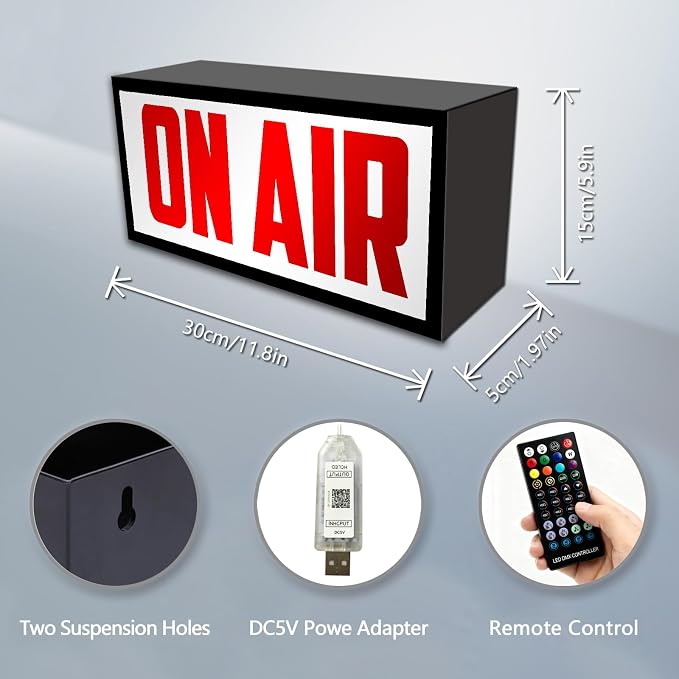 On Air LED Sign Light with Bright Red Glowing Light, Many Lighting Modes - Image 3