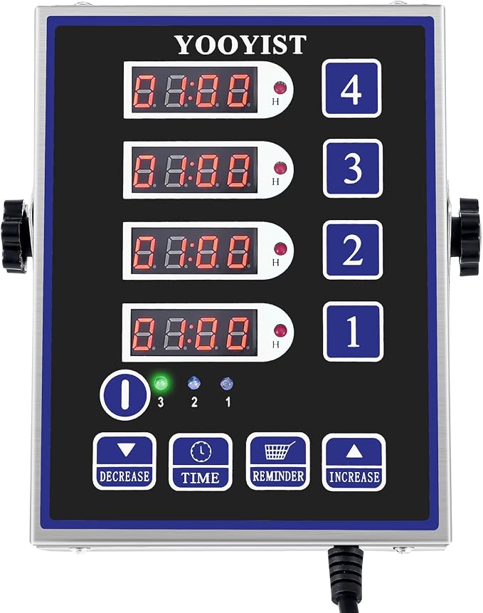 Kitchen Timers for Cooking – 4 Channel Commercial Kitchen Timer Restaurant by YOOYIST