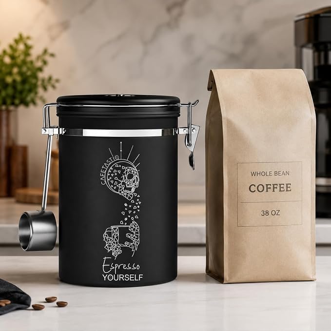 Large Coffee Canister – Airtight Stainless Steel Storage Container - Image 2