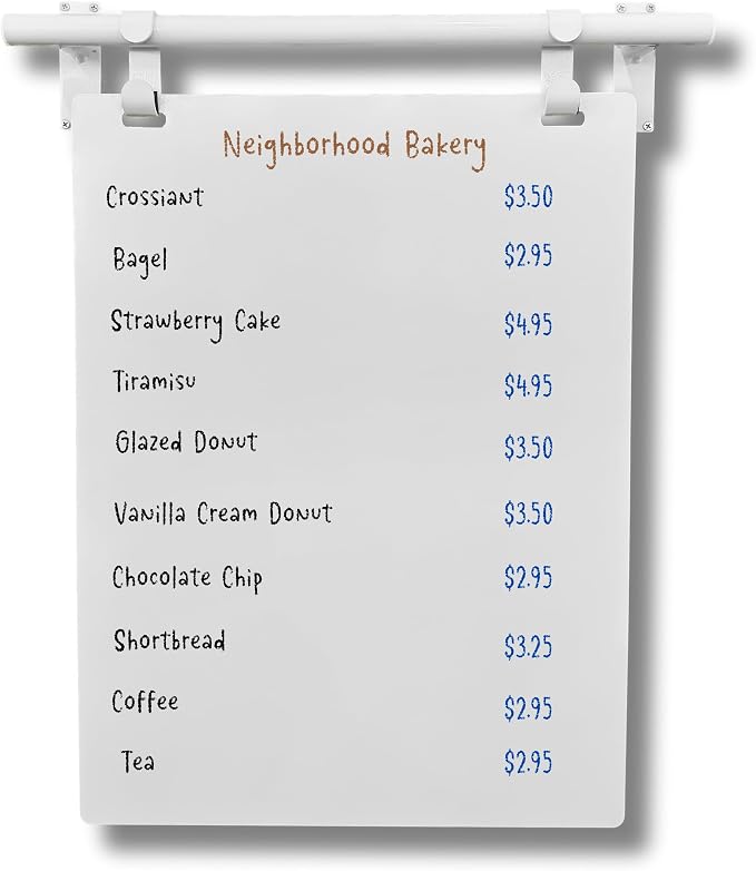 Hanging Menu Contemporary Style Chalkboard Sign, Metal Menu Display 22x28 by Unknown