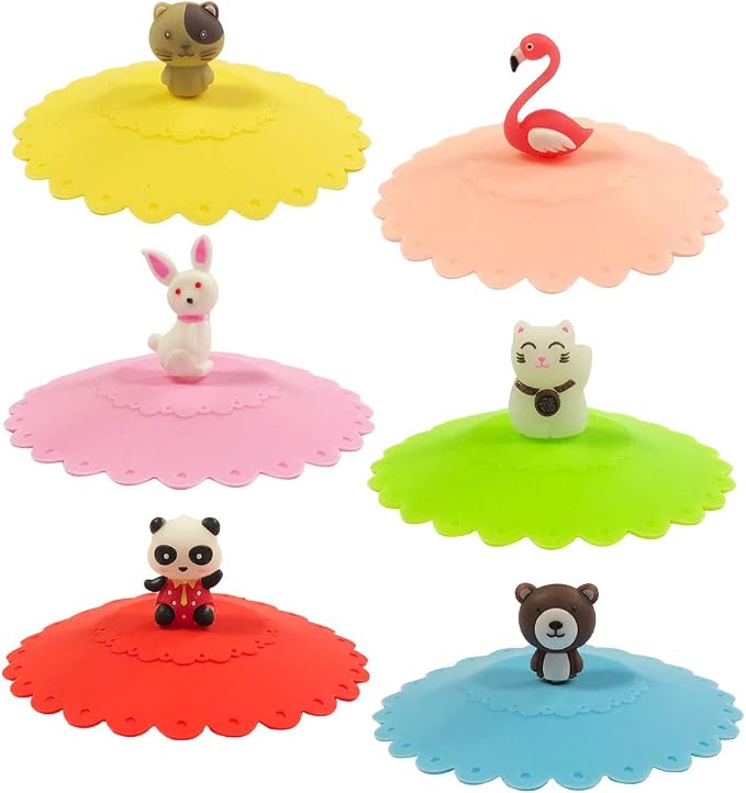 Wrapables® Cute Animal Silicon Cup Lids, Anti-Dust Airtight Mug Covers by Wrapables
