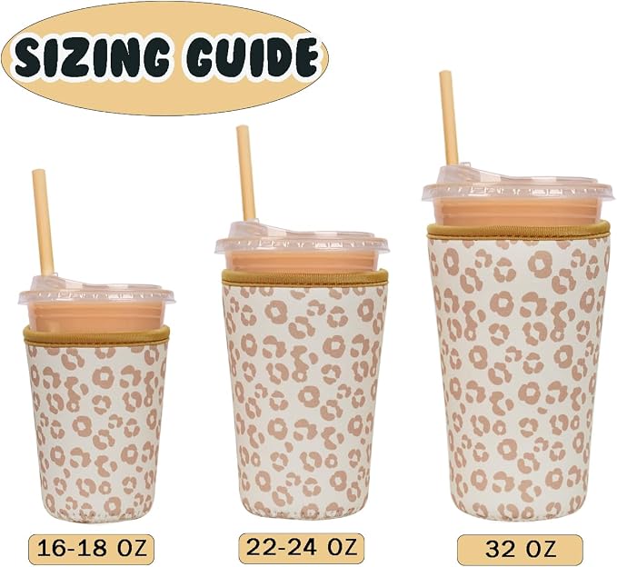 Reusable Insulated Neoprene Iced Coffee Cup Sleeve, Durable Drink Sleeve - Image 5