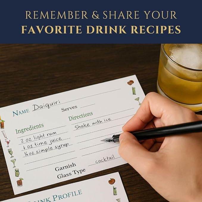 Cocktail Recipe Cards – 50 units – 4″×6″ Fill-in-the-Blank Cards - Image 6