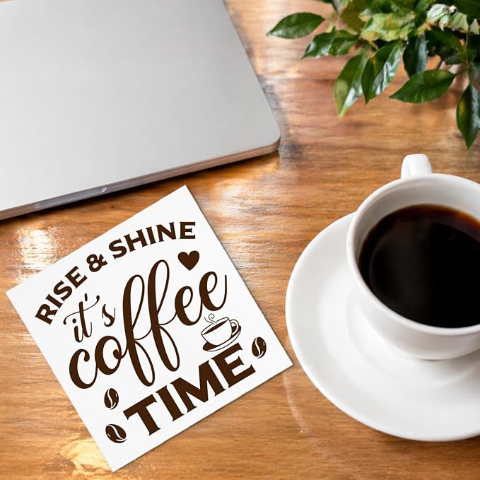 Coffee Bar Decor, Farmhouse Cafe Wooden Sign, Rise & Shine It's Coffee Time - Image 4
