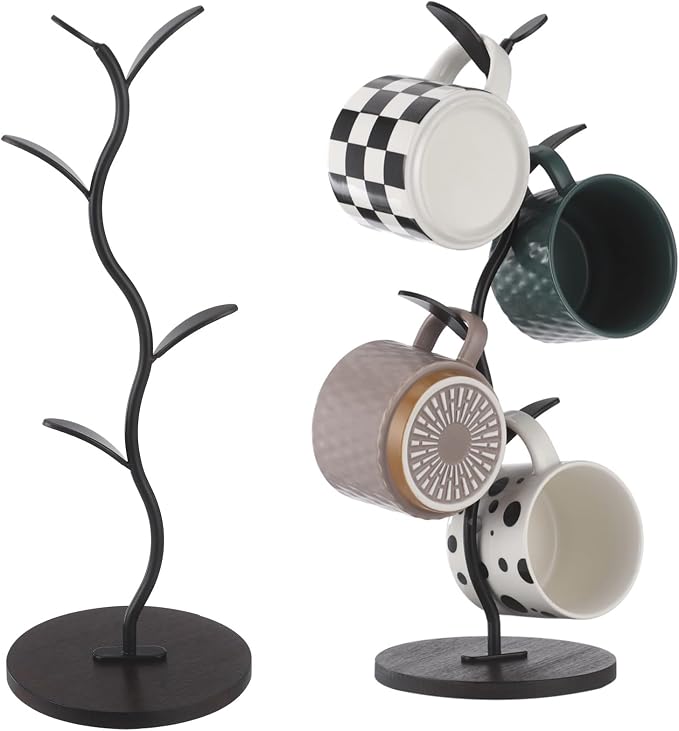 Mug Tree Stand for 4 Cups, kitchen counters, tea stations, and cup drying by Joyoolife