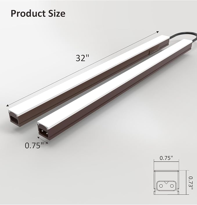 Leetdud Under Cabinet Lighting Plug in, 32 Inch 2 Pcs, Linkable AC120V 3CCT - Image 8