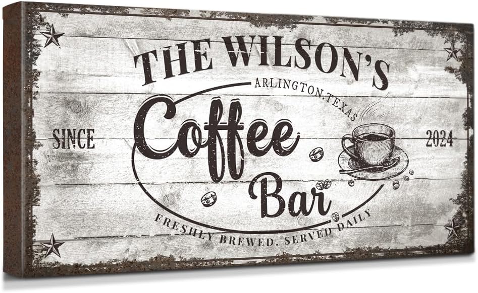 IPIC - Custom Coffee Bar Sign, Personalized Canvas Wall Art by IPIC