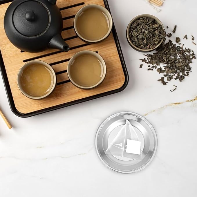 VOSAREA Stainless Steel Tea Bag Holder Round Coaster - Image 6