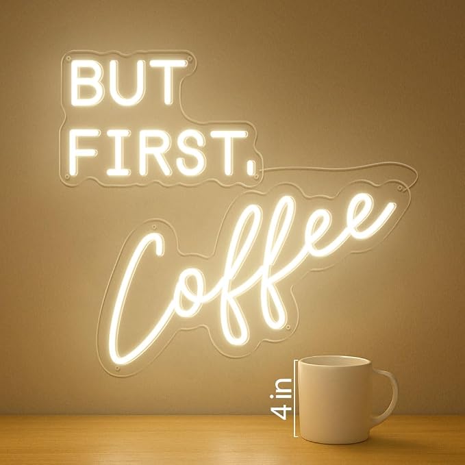 But First Coffee Neon Sign for Wall Decor, 17 * 16in Dimmable Warm White LED - Image 5