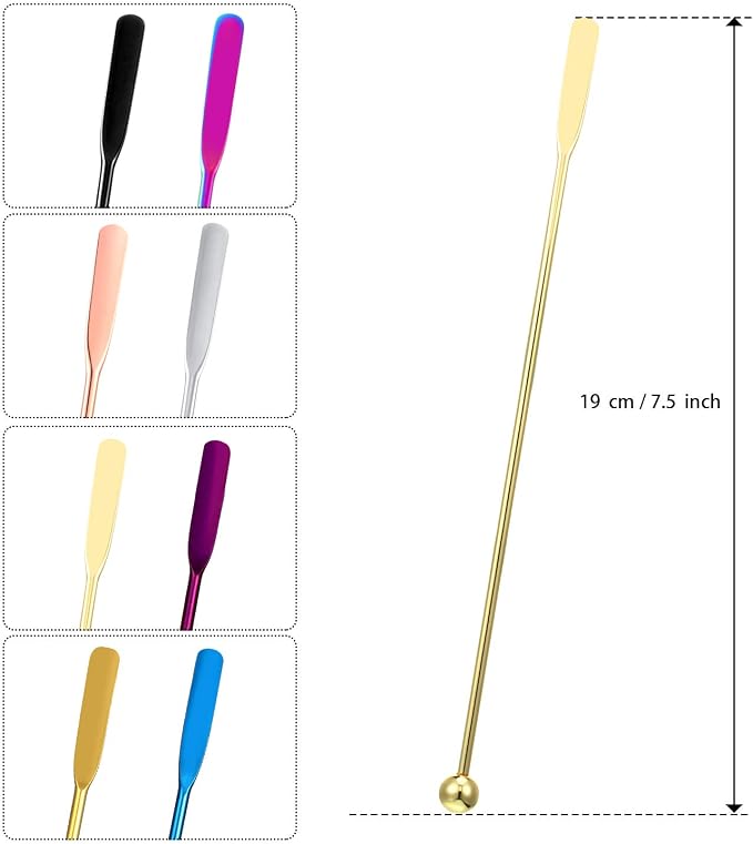 7.5 Inches Stainless Steel Coffee Beverage Stirrers Drink Swizzle Stick - Image 2