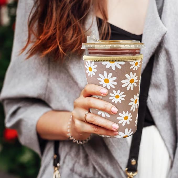 Reusable Insulated Neoprene Iced Coffee Cup Sleeve, Durable Drink Sleeve - Image 3