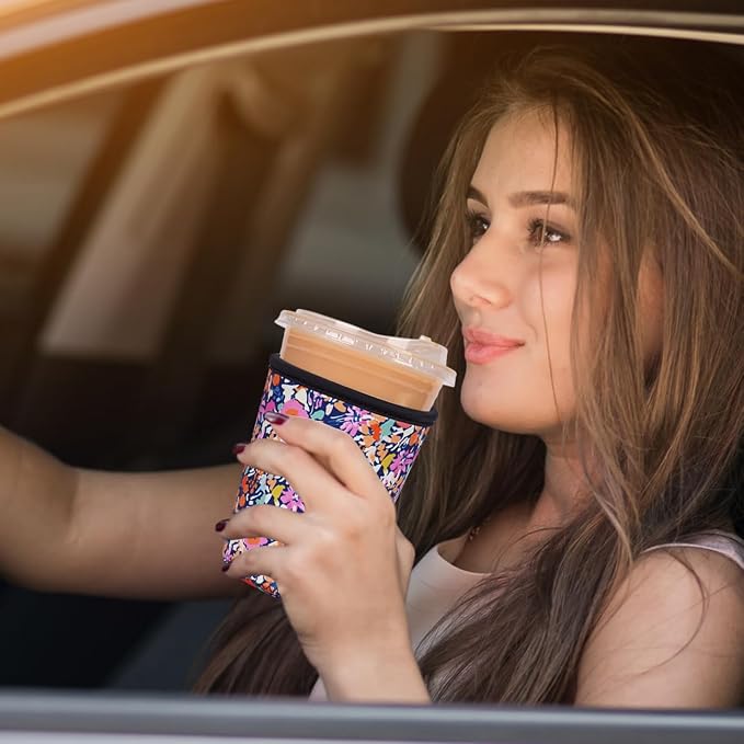 Reusable Insulated Neoprene Iced Coffee Cup Sleeve, Durable Drink Sleeve - Image 4