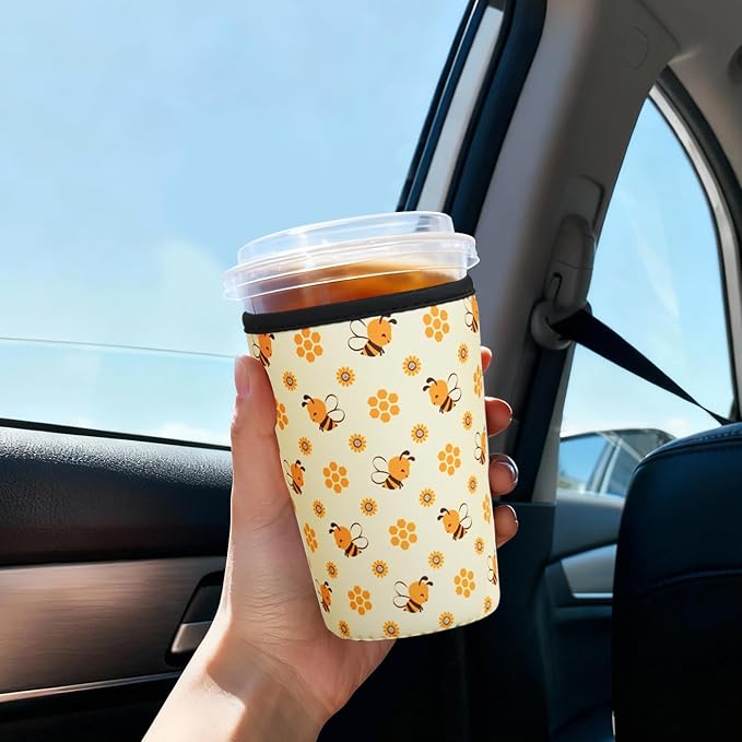 Reusable Insulated Sleeve for Iced Coffee Cup, Beverage Holder for Iced Coffee - Image 3