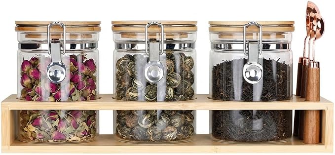 Airtight Glass Tea Containers by KKCHOMEACCENTS