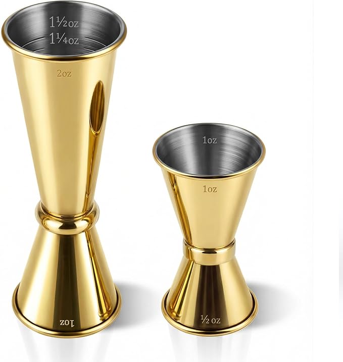 2-Pack Stainless Steel Cocktail Jiggers – Japanese Style Double Measuring Cups by Unknown