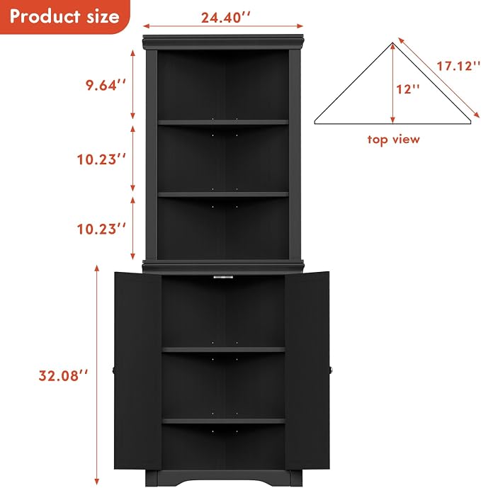 YESHOMY Corner Cabinet, Storage Cupboard - Image 2