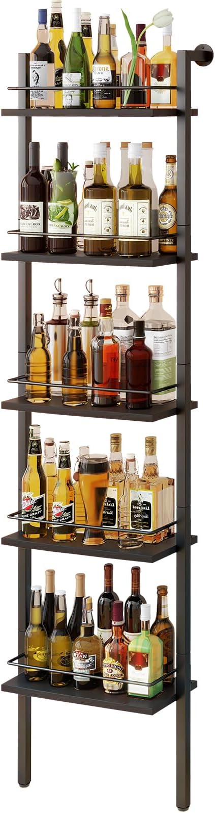 YMYNY 5-Tier Freestanding Wine Racks，Liquor Bottle Display Shelf by High-qualityhomefurnishing